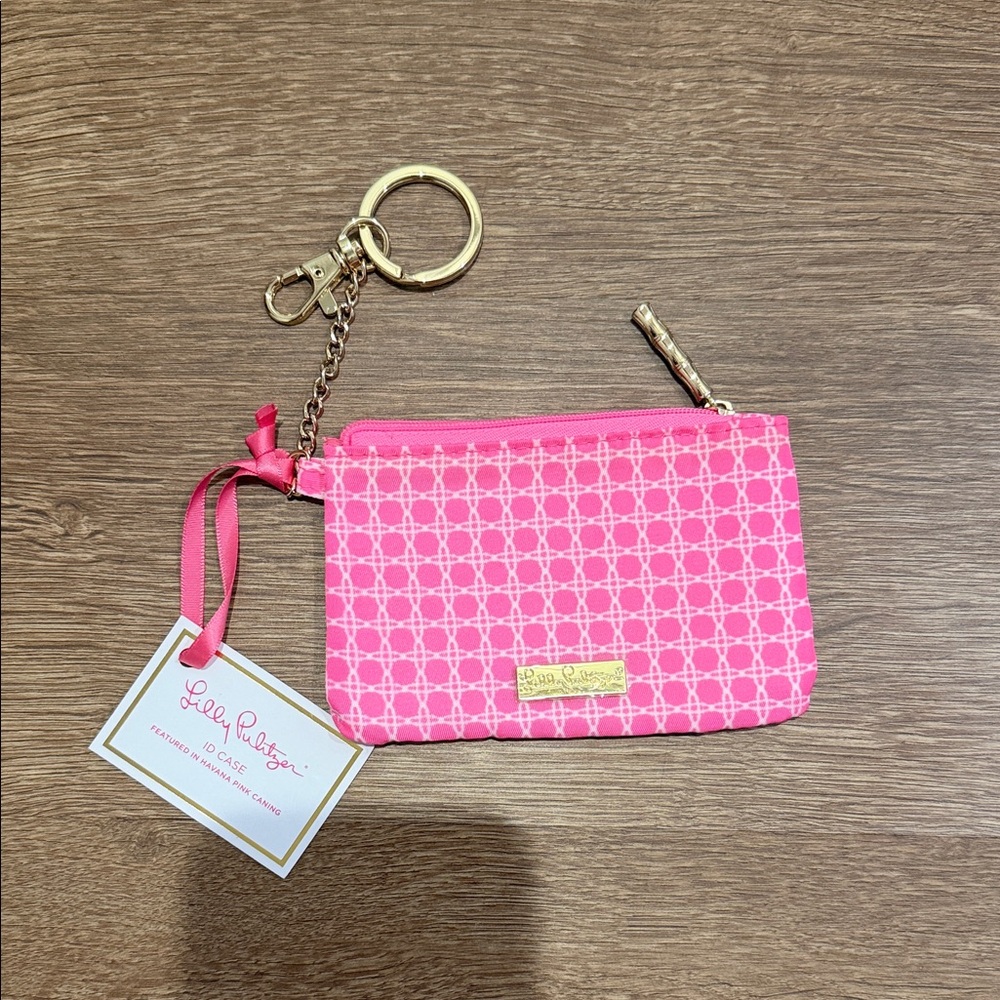 Lilly Pulitzer Pink Geometric Keychain Pouch